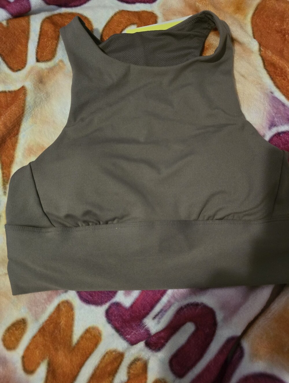 all in motion Taupe High-Neck Sports Bra